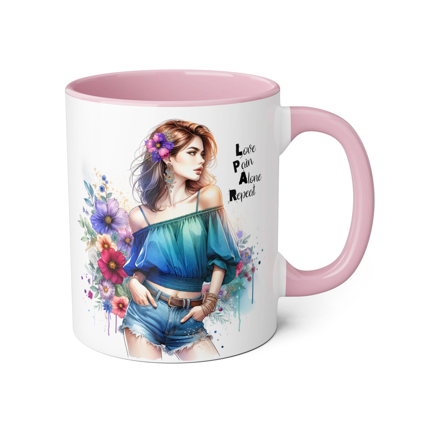 Floral Lover's Accent Mug - Celebrate Self-Love, Ideal Gift for Friends & Family, Perfect for Birthdays, Holidays, Cozy Moments