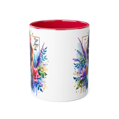 Money Can't Buy Happiness But It Can Buy Divorce Humoristic Floral Accent Mug, Vibrant Coffee Cup, Nature Lover Gift, Artistic Drinkware, Personalized Floral Mug, Mother's Day Tea Mug