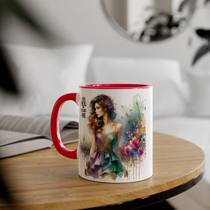 Lost You and Found Me Colorful Floral Accent Mug, Vibrant Art Coffee Cup for Flower Lovers, Inspirational Gift for Mother's Day, Chic Drinkware