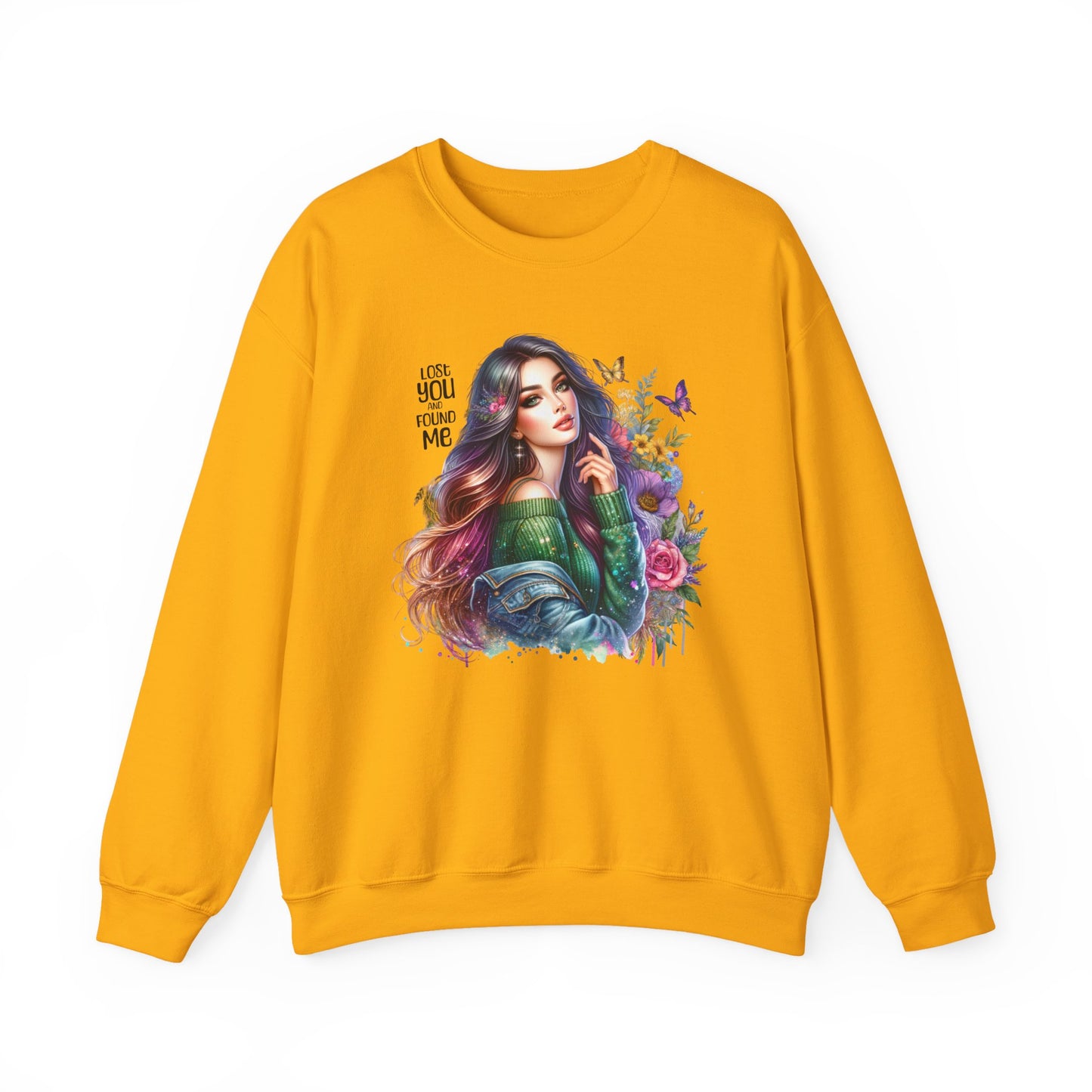 Lost You And Found Me Bohemian Floral Crewneck Sweatshirt, Cozy Graphic Sweatshirt, Gift for Her, Unique Art Pullover, Spring Fashion Crew