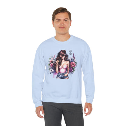 Lost You And Found Me Floral Graphic Crewneck Sweatshirt, Vibrant Sweatshirt, Cozy Casual Wear, Gift for Her, Floral Apparel, Spring Fashion