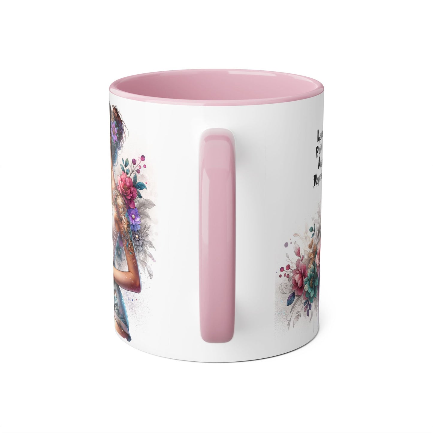 Floral Inspirational Accent Mug, 11oz - Motivational Gift for Mindfulness, Coffee Lovers, Self-Care, Birthday, Home Decor