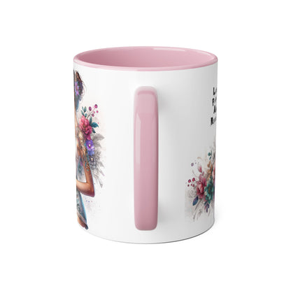 Floral Inspirational Accent Mug, 11oz - Motivational Gift for Mindfulness, Coffee Lovers, Self-Care, Birthday, Home Decor