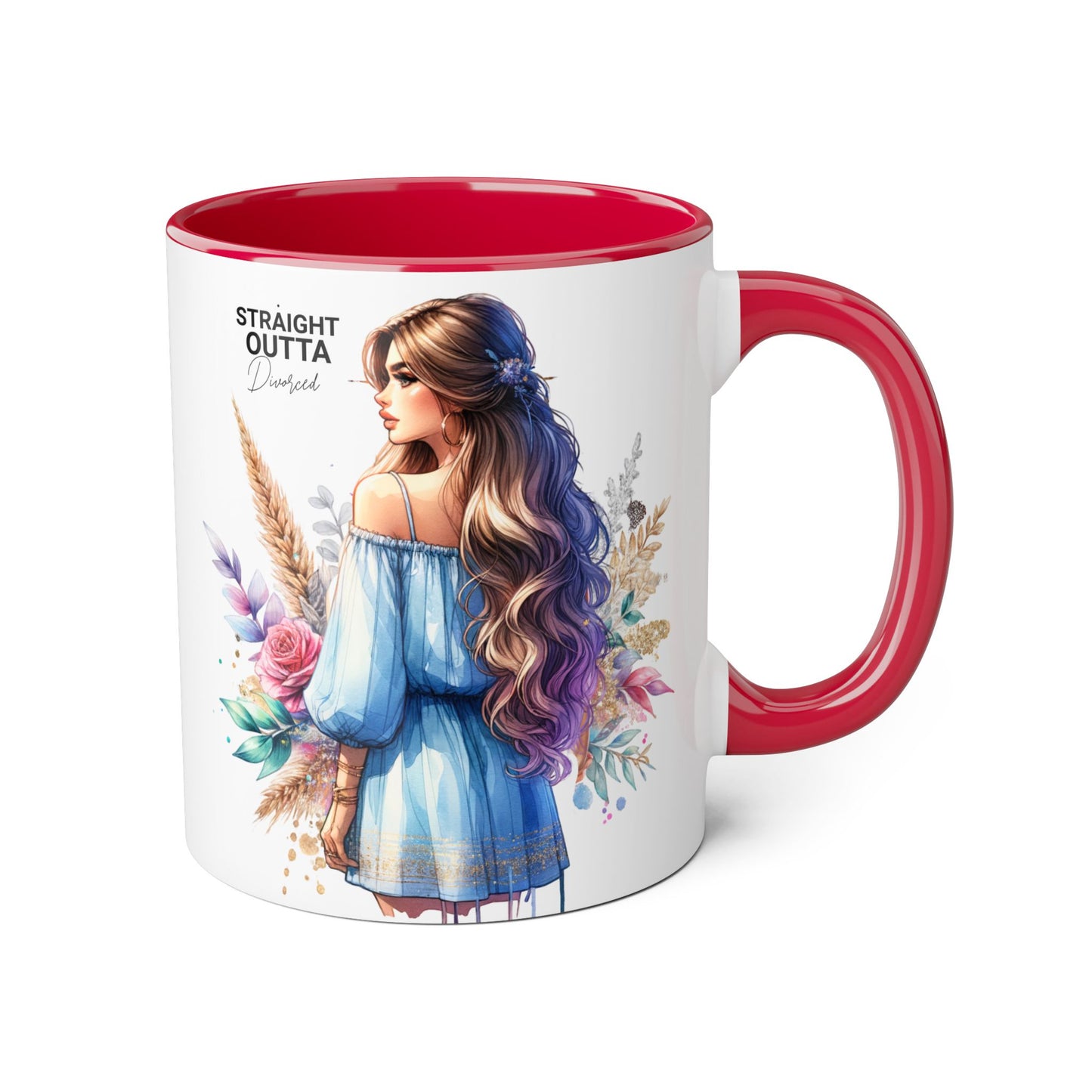Straight Outta Divorced Humoristic Artistic Accent Mug -  Inspiring Gift for Her, Coffee Tea Cup, Home & Kitchen Decor, Personalized Unique Gift