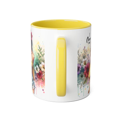 I Choose Me Floral Themed Accent Mugs, 11oz - Eco-Friendly Gift for Self-Care, Birthdays, Friends, Tea Lover, Inspirational Quotes