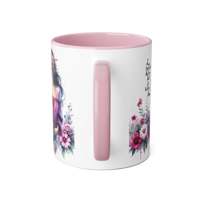 I Was Married Before But I'm Better Now Humoristic Floral Art Accent Mug - Empowering Quote, Gift for Her, Coffee Lover, Floral Design, Inspirational Drinkware