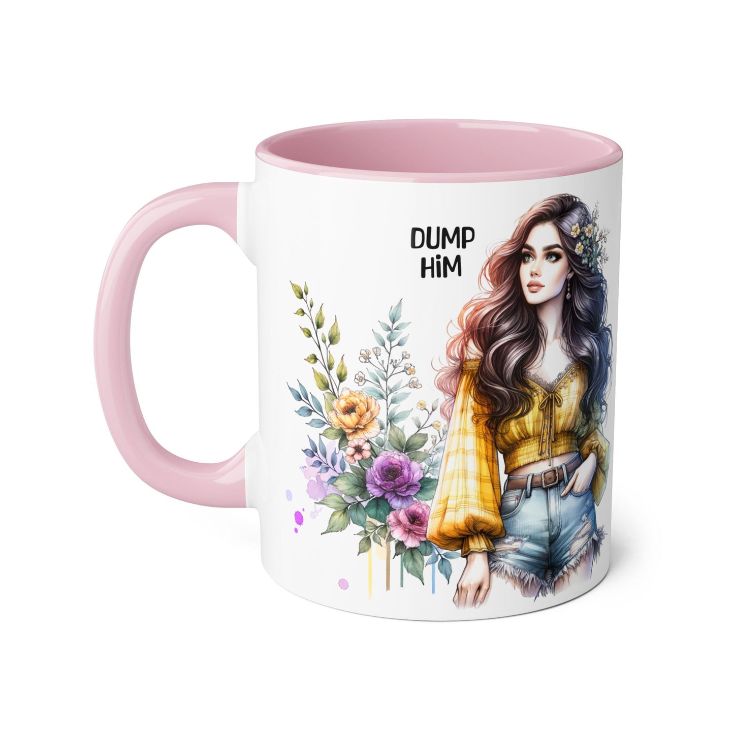 Stylish Floral Accent Mug for Empowering Drinks – Perfect Gift for Friends, Self-Care, Birthdays, Celebrations