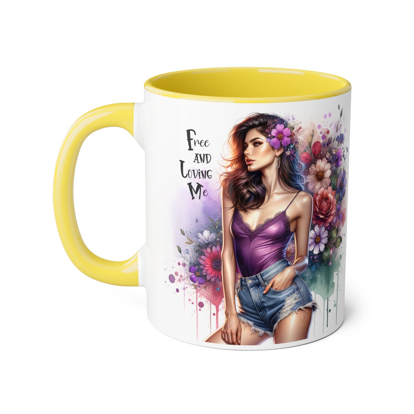 Free and Loving Me Bohemian Accent Mug, Floral Coffee Cup, Inspirational Gift for Her, Free and Loving Me Design, Unique Home Decor, Birthday, Special [...]