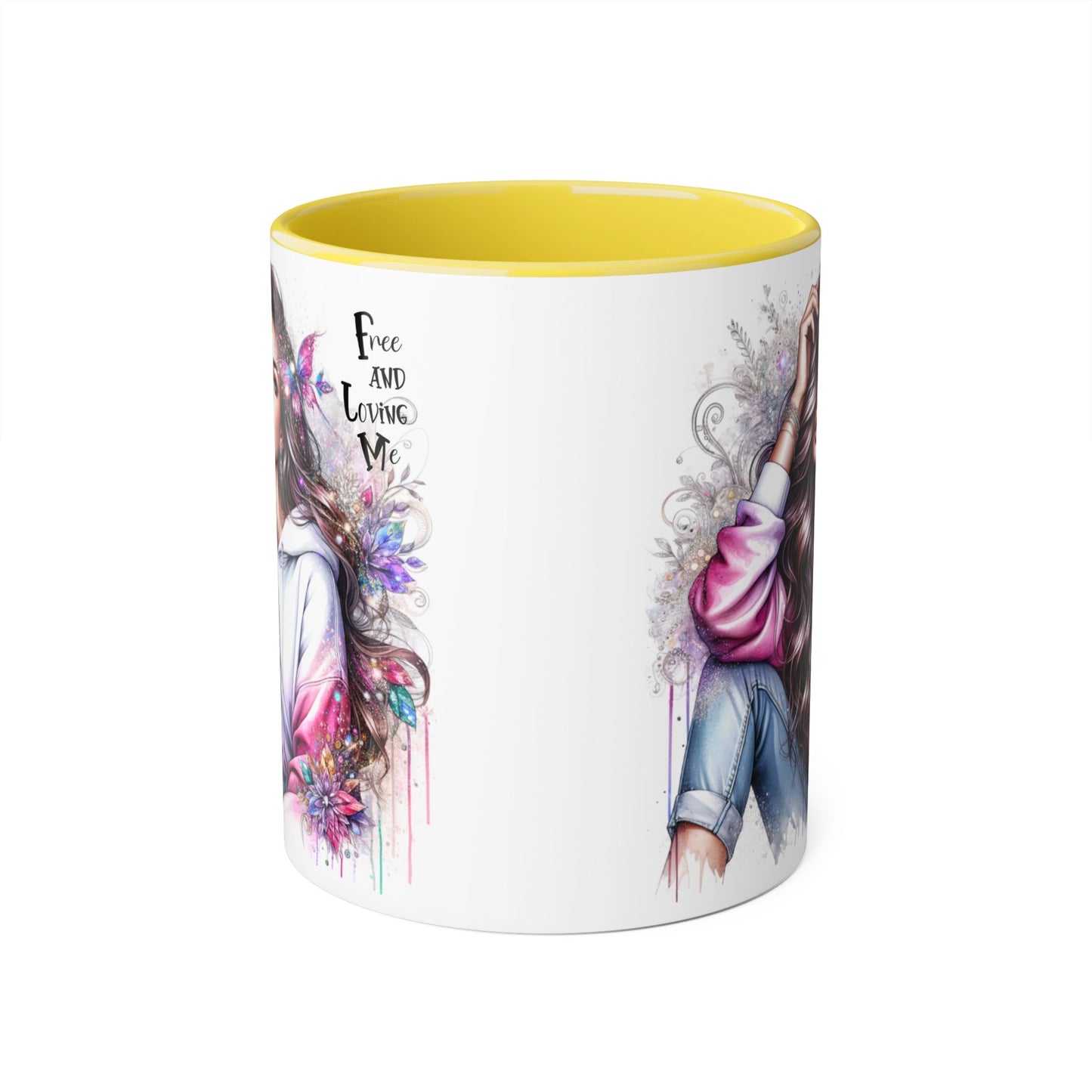 Bohemian Accent Mug - Free and Loving Me, Coffee Lover Gift, Artistic Drinkware, Unique Home Decor, Inspirational Mug
