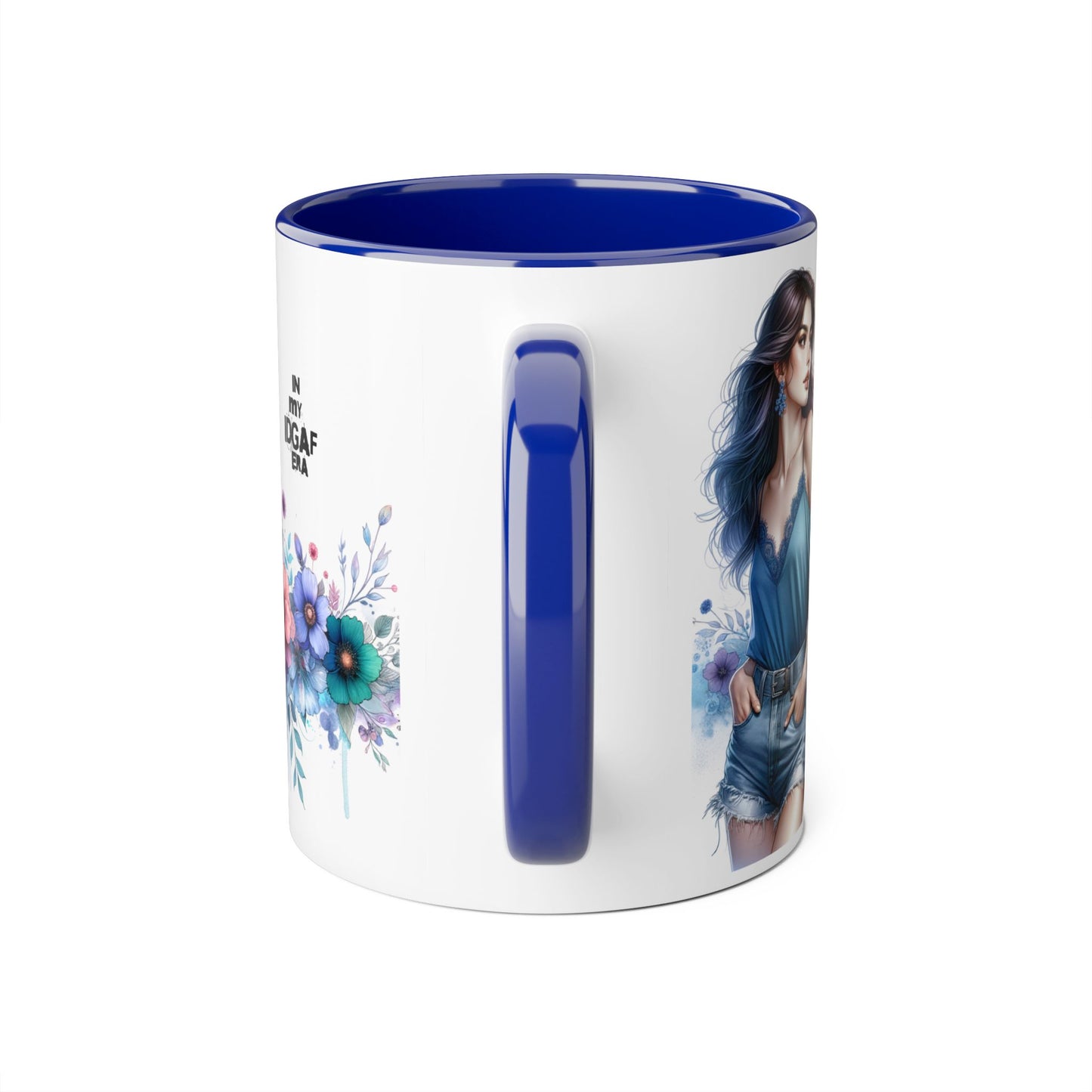 Chic IDGAF Accent Mug, Floral Art, Gift for Her, Coffee Lover, Unique Decor, Trendy Mug, Self-Care Gift