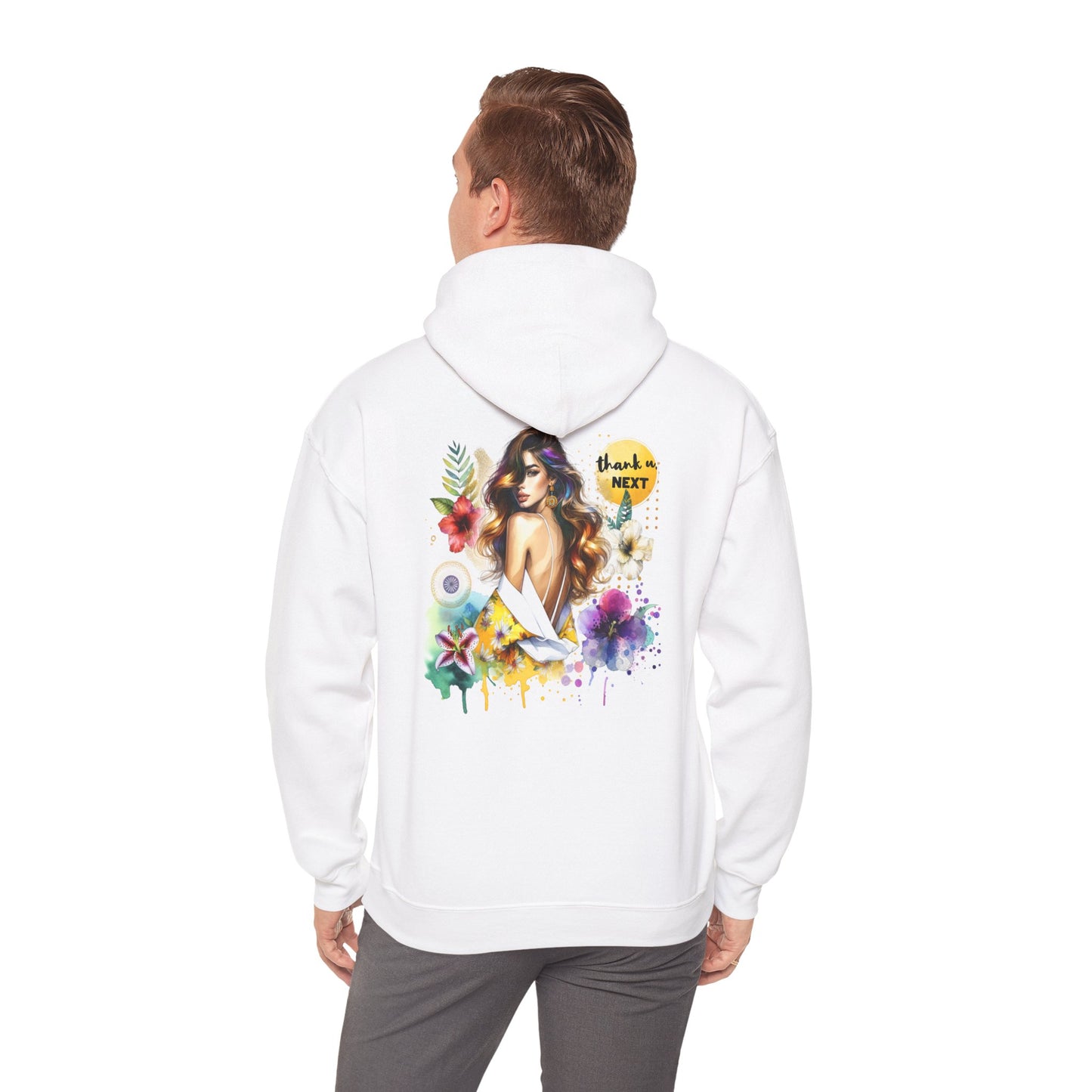 Thank U, Next Colorful Graphic Hooded Sweatshirt, Cozy Unisex Hoodie, Trendy Streetwear, Personalized Gift, Summer Vibes, Art-Inspired Fashion