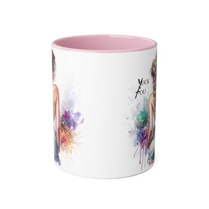 Yuck Fou Chic Coffee Mug, Stylish Drinkware, Gift for Friends, Art Mug, Inspirational Quote Mug, Unique Kitchen Decor, Fun Gift Idea