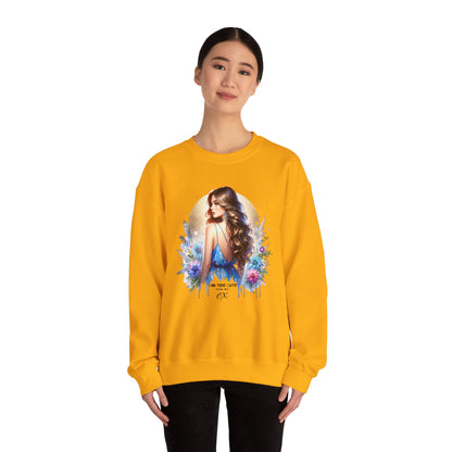 I'm Too Cute For My Ex Artistic Floral Crewneck Sweatshirt with Elegant Woman Design, Cozy Pullover, Gift for Her, Trendy Apparel, Perfect for Everyday Wear