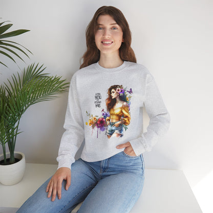 Lost You And Found Me Floral Art Crewneck Sweatshirt, Cozy Unisex Sweater, Gift for Her, Spring Fashion, Inspirational Quote Apparel