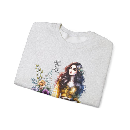 I Don't Make Mistakes, I Just Date Them Floral Graphic Crewneck Sweatshirt, Cozy Casual Wear, Boho Sweatshirt, Gift for Her, Fall Fashion Must-Have