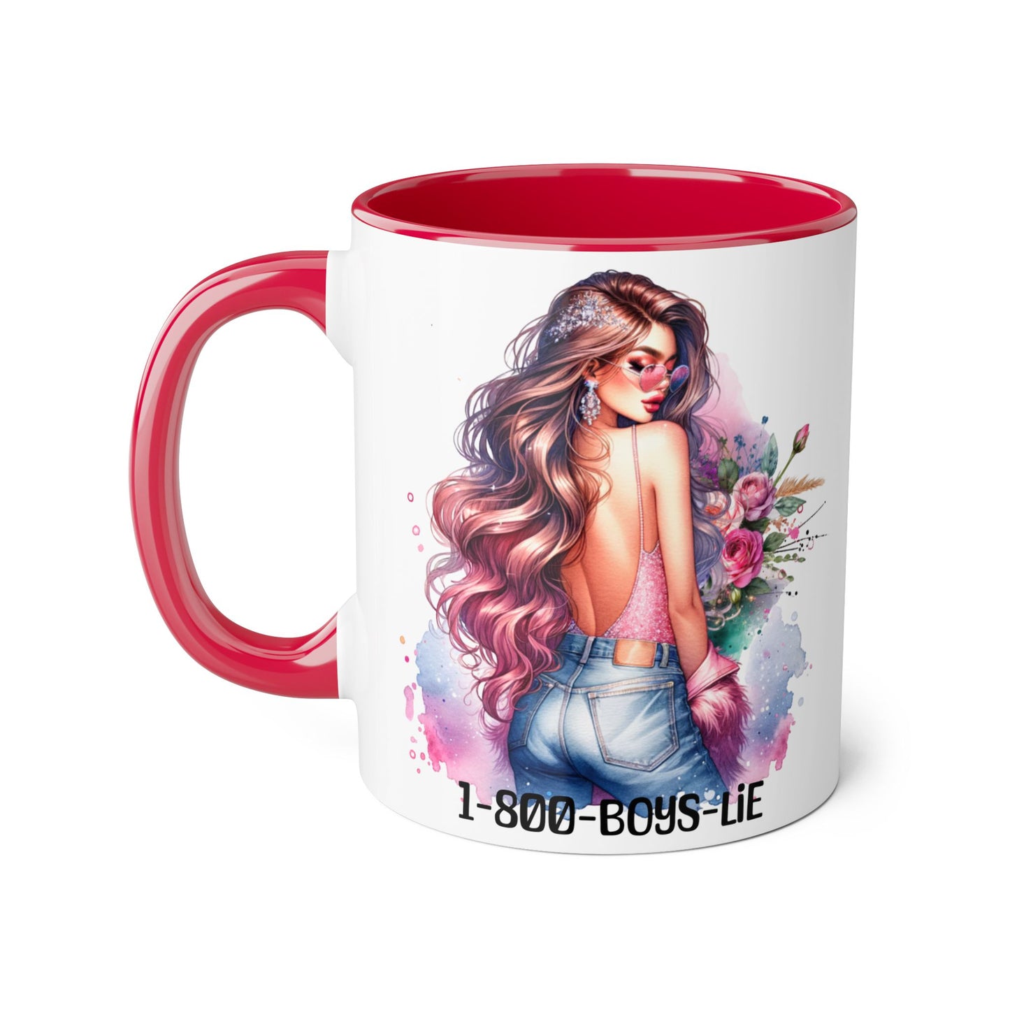 Trendy Coffee Mug with Chic Girl Design - Perfect Gift for Friends, 1-800-Boys-Lie, Cute Floral Mug, Birthday Gift, Coffee Lover, [...]