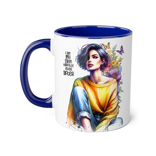 I Am My Own Happily Ever After Empowering Accent Mug - I Am My Own Happiness Ever After, Inspirational Gift for Her, Coffee Lover, Self-Care Decor, Motivational Cup