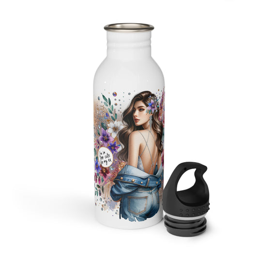 I'm Too Cute For My Ex Floral Goddess Stainless Steel Water Bottle | Eco-Friendly Drinkware, Travel Bottle, Gift for Her, Summer Essentials, Boho Style