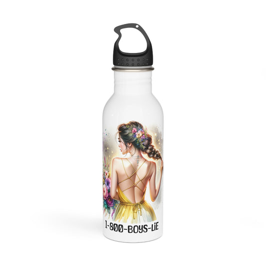 1-800-Boys-Lie Stylish Stainless Steel Water Bottle with Floral Design, Perfect for Daily Hydration, Gifts, Outdoor Adventures, 1-800-BOYS-LIE