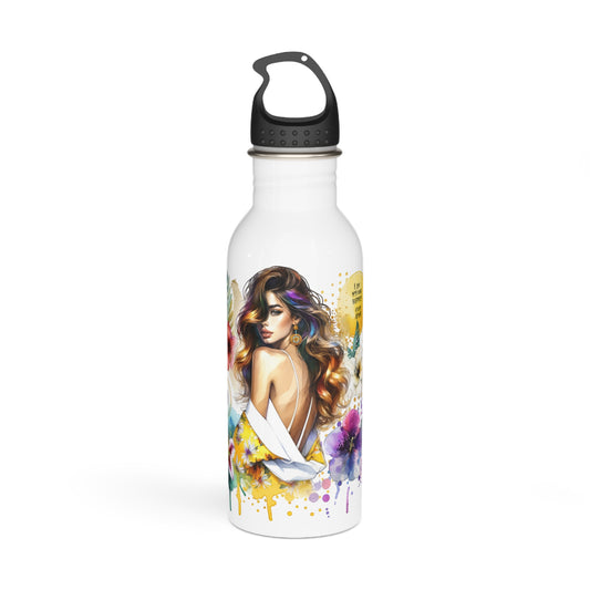 I Am My Own Happily Ever After Artistic Floral Stainless Steel Water Bottle - Stylish Design for Eco-conscious Travelers