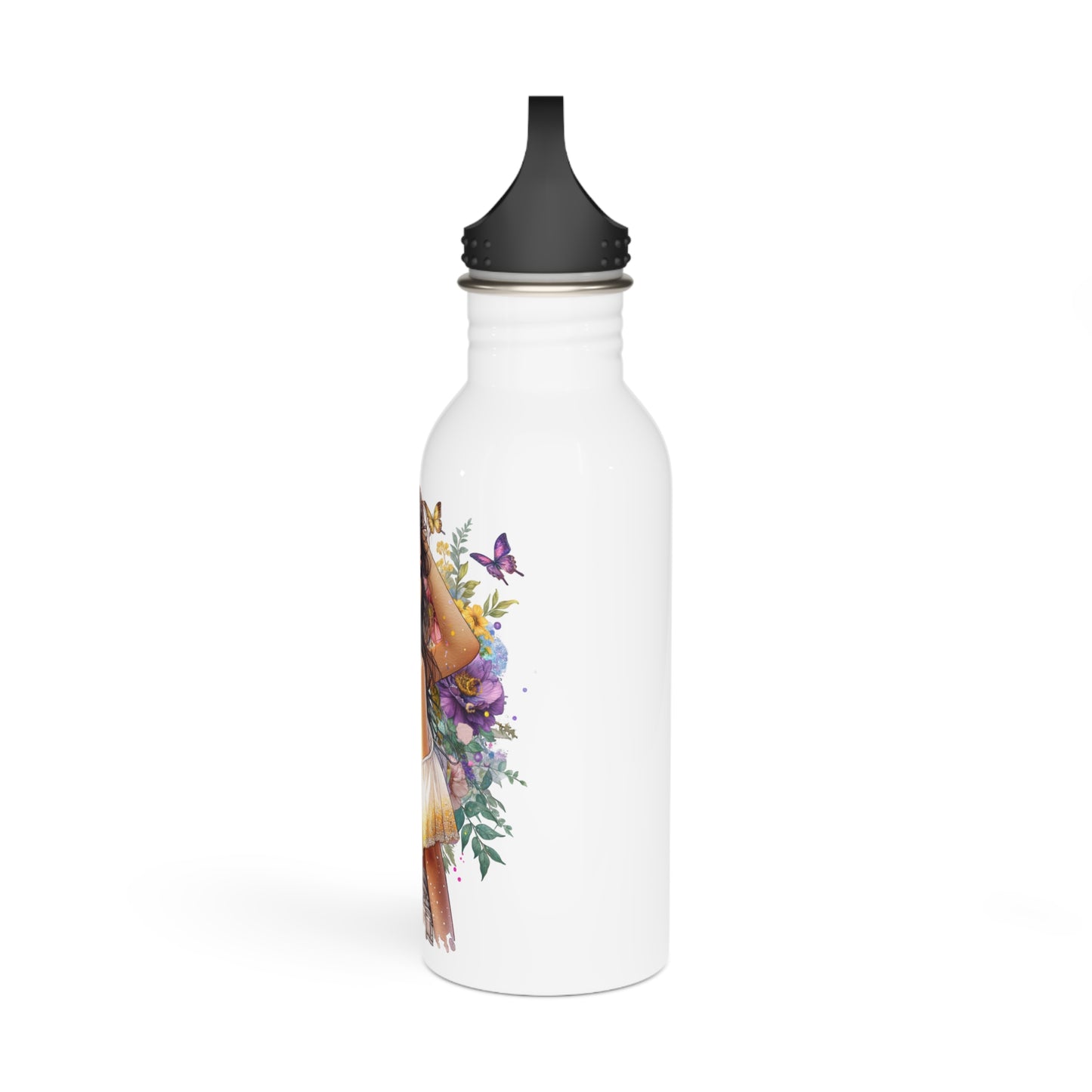 I Am My Own Happily Ever After Stainless Steel Water Bottle with Inspirational Art, Floral Water Bottle, Motivational Gift for Her, Reusable Travel Bottle, [...]