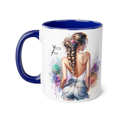 Yuck Fou Chic Coffee Mug, Stylish Drinkware, Gift for Friends, Art Mug, Inspirational Quote Mug, Unique Kitchen Decor, Fun Gift Idea