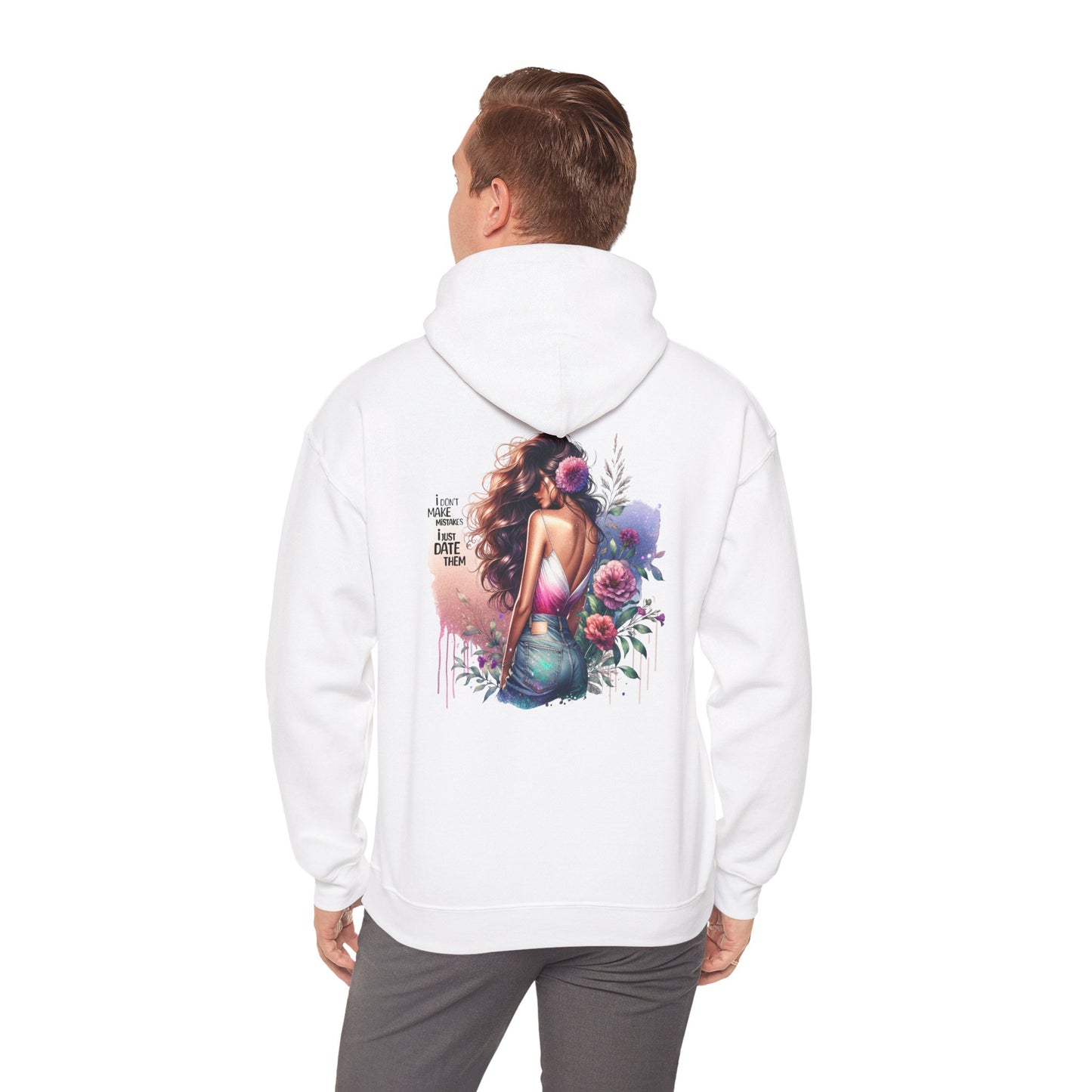 I Don`t  Make Mistakes, I Just Date Them Bohemian Floral Hoodie, Stylish Unisex Sweatshirt, Cozy Casual Wear, Perfect for Festivals, Thoughtful Gift Idea