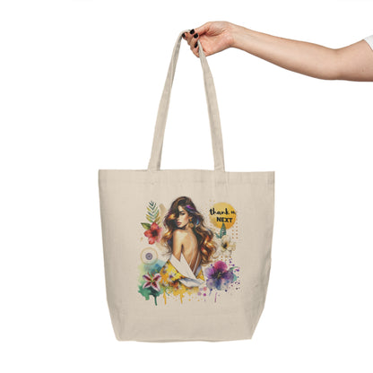 Thank U, Next Boho Chic Canvas Tote Bag | Floral Art Carryall for Shopping, Beach, Travel, Gifts, Eco-Friendly