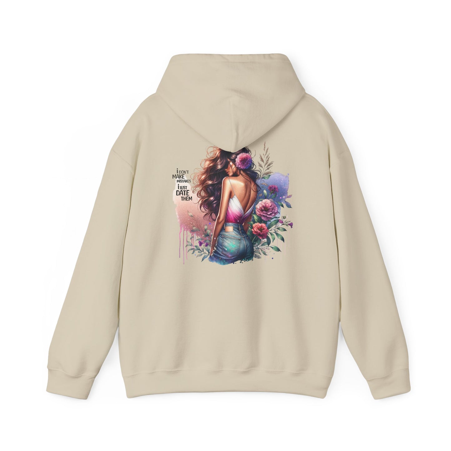 I Don`t  Make Mistakes, I Just Date Them Bohemian Floral Hoodie, Stylish Unisex Sweatshirt, Cozy Casual Wear, Perfect for Festivals, Thoughtful Gift Idea
