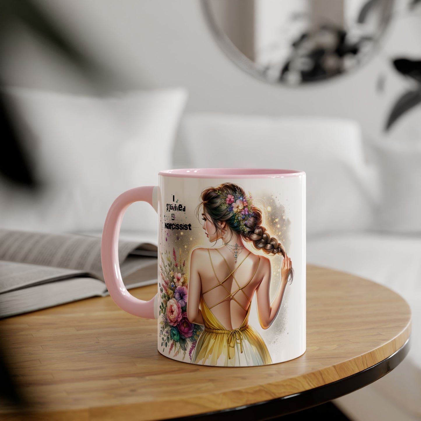 Floral Inspirational Mug, Gift for Friends, Self-Love Motivational Coffee Cup, Women's Empowerment, Birthday Present