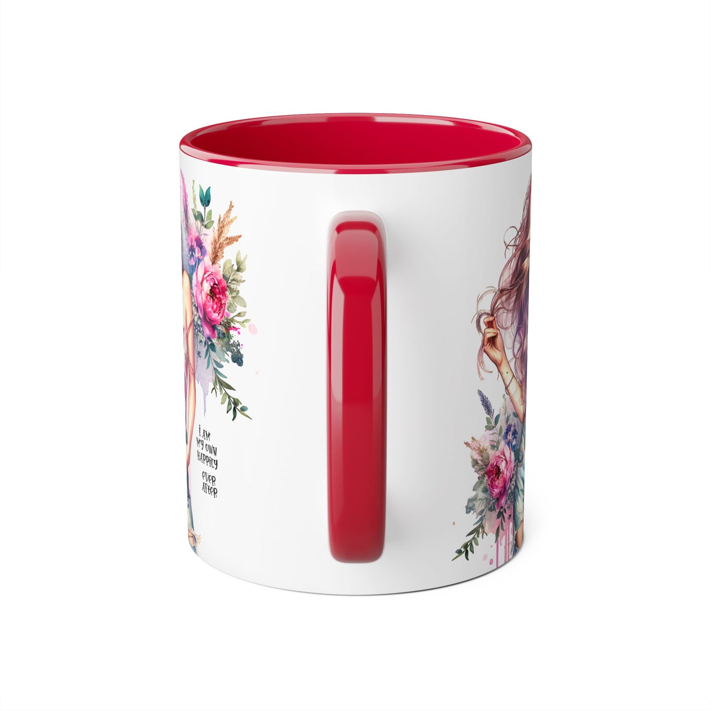 I Am My Own Happily Ever After Floral Beauty Accent Mug - Inspirational Coffee Cup, Gift for Her, Floral Mug, Motivational Drinkware, Cute Kitchen Decor