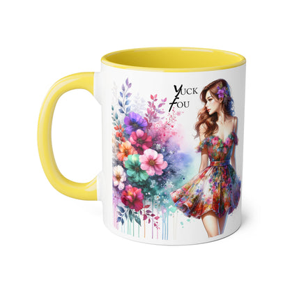 Yuck Fou Floral Accent Mug, 11oz Coffee Cup, Colorful Gift for Her, Art-Inspired Tea Mug, Unique Ceramic Drinkware, Birthday, Mother's Day, [...]