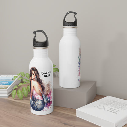 Thank U, Next Glamorous Water Bottle, Stylish Drinkware for Her, Trendy Gift, Eco-Friendly Travel Accessories, Personalized Hydration