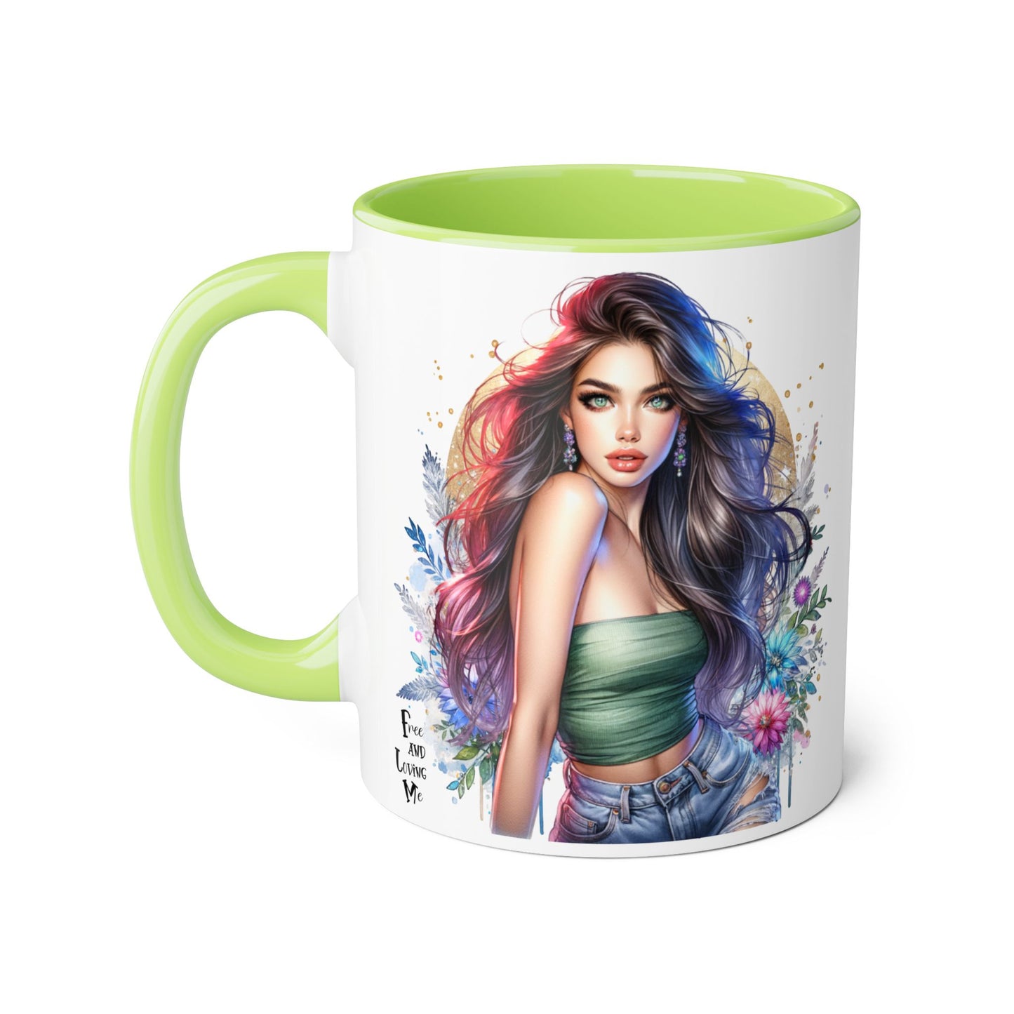 Bohemian Accent Mugs, Artistic Coffee Cup, Colorful Floral Mug, Gift for Her, Unique Art Collection, Cozy Vibe