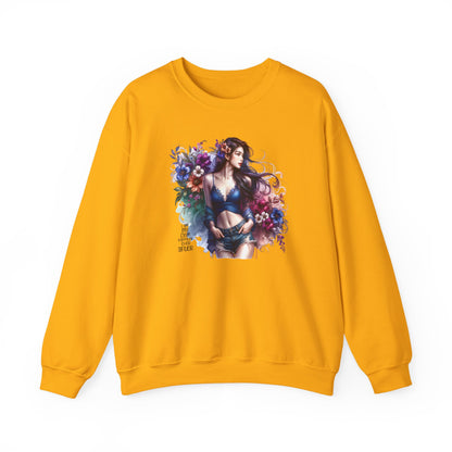 I Am My Own Happily Ever After  Floral Goddess Sweatshirt | Cozy Unisex Crewneck | Perfect Gift for Fall/Winter, Artistic Apparel, Wall Art Sweatshirt, Everyday Wear