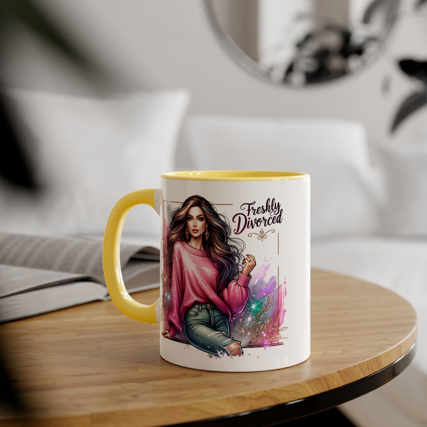 Freshly Divorced Accent Mug | Empowering Coffee Cup for Newly Single | Celebrate New Beginnings | Humorous Gift for Friends | Divorce [...]