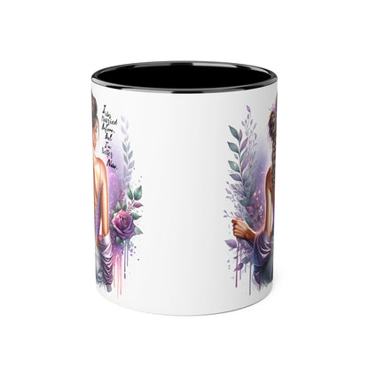 I Was Married Before But I'm Better Now Humoristic Elegant Art Mug, Inspirational Coffee Cup, Stylish Beverage Holder, Gift for Her, Floral Decor