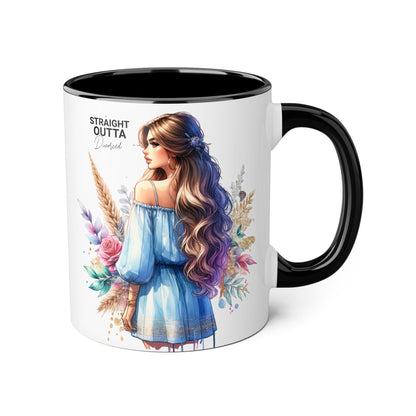Straight Outta Divorced Humoristic Artistic Accent Mug -  Inspiring Gift for Her, Coffee Tea Cup, Home & Kitchen Decor, Personalized Unique Gift