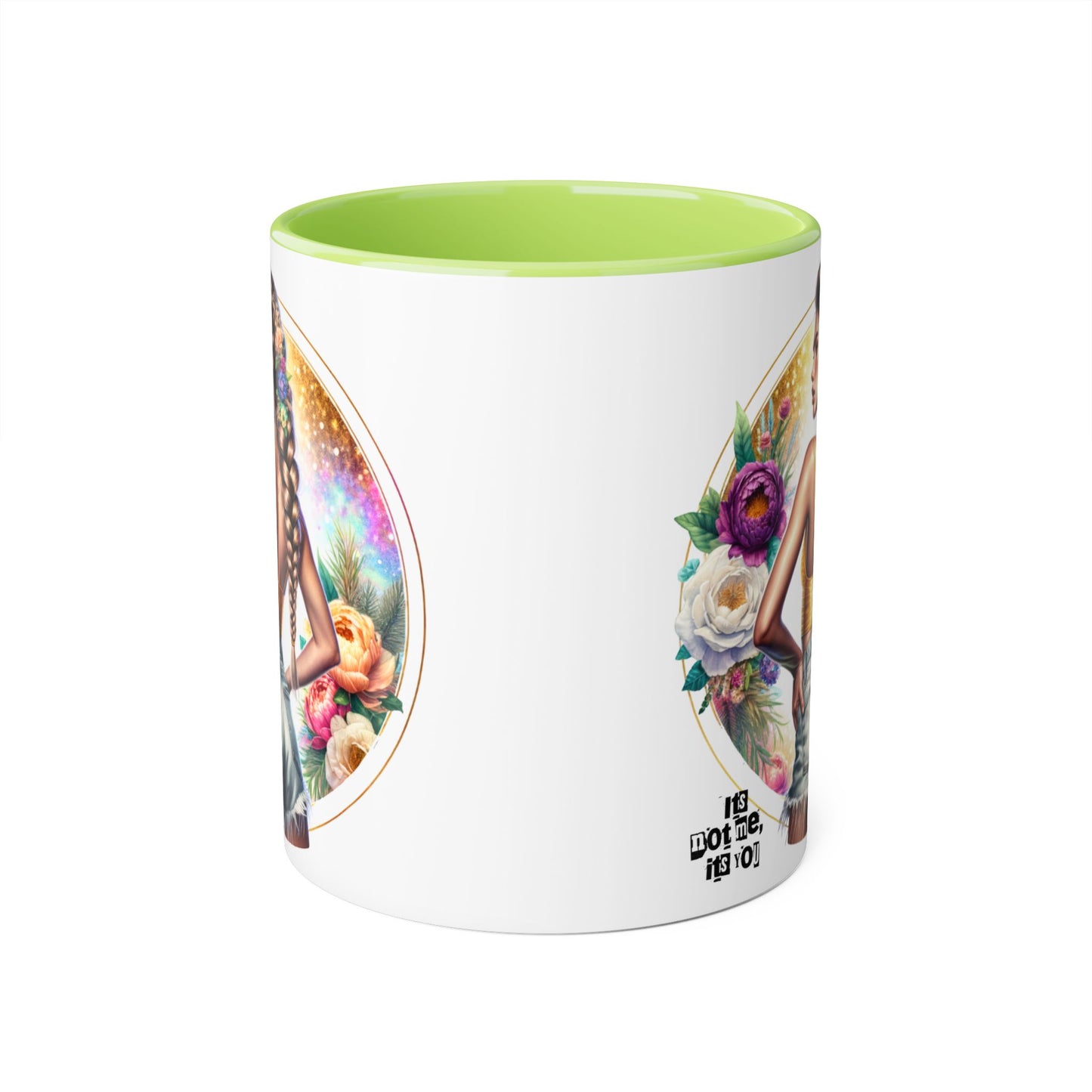 It's Not Me, It's You Humoristic Beautiful Floral Accent Mugs - Unique Coffee Cup for Art Lovers, Perfect Gift for Home Decor, Birthday, or Wedding