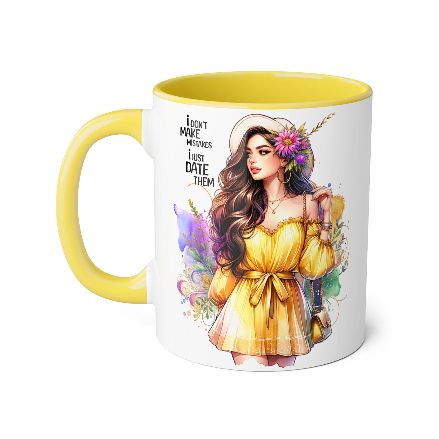 I Don't Make Mistakes, I Date Them Charming Accent Mugs - Perfect for Coffee Lovers and Gift Givers, Whimsical Artwork, Great for Special Occasions, Artful Drinkware, [...]