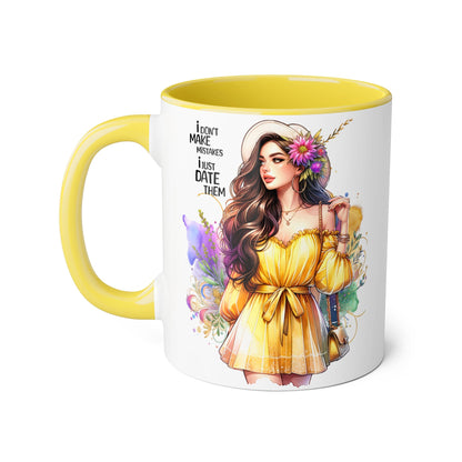 I Don't Make Mistakes, I Date Them Charming Accent Mugs - Perfect for Coffee Lovers and Gift Givers, Whimsical Artwork, Great for Special Occasions, Artful Drinkware, [...]