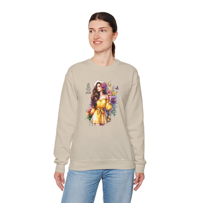I Am My Own Happily Ever After  Floral Goddess Crewneck Sweatshirt - Boho Chic, Cozy Style, Perfect for Spring, Gift for Her, Casual Wear, Everyday Comfort