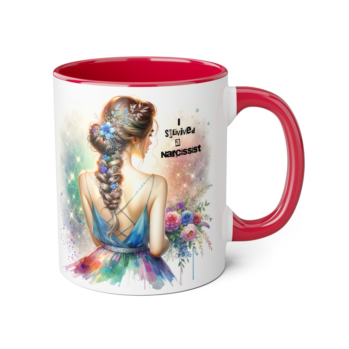 Beautiful Artistic Accent Mug - Unique Coffee Cup for Women, Gift for Her, Bohemian Style Drinkware, Perfect for Birthdays and Celebrations