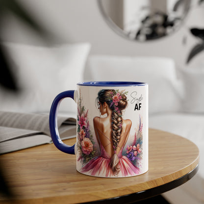 Single AF Floral Accent Mug - Perfect Gift for Single Friends, Celebration, Coffee Lovers, Birthday, Chic Decor