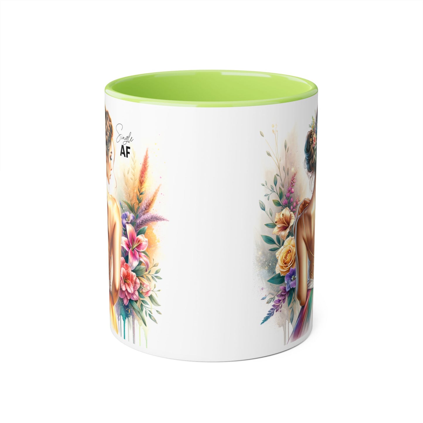 Colorful Floral Accent Mug with Inspirational Quote