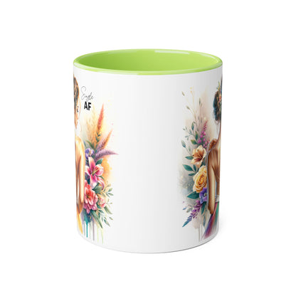 Colorful Floral Accent Mug with Inspirational Quote