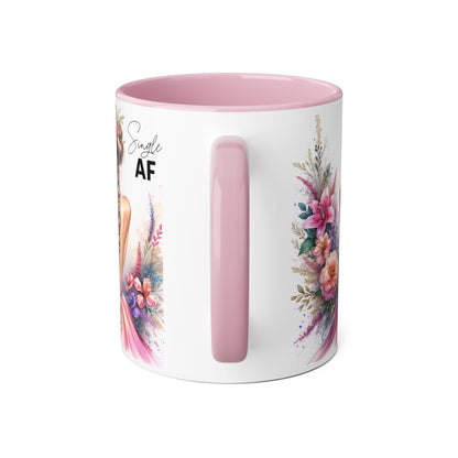 Single AF Floral Accent Mug - Perfect Gift for Single Friends, Celebration, Coffee Lovers, Birthday, Chic Decor
