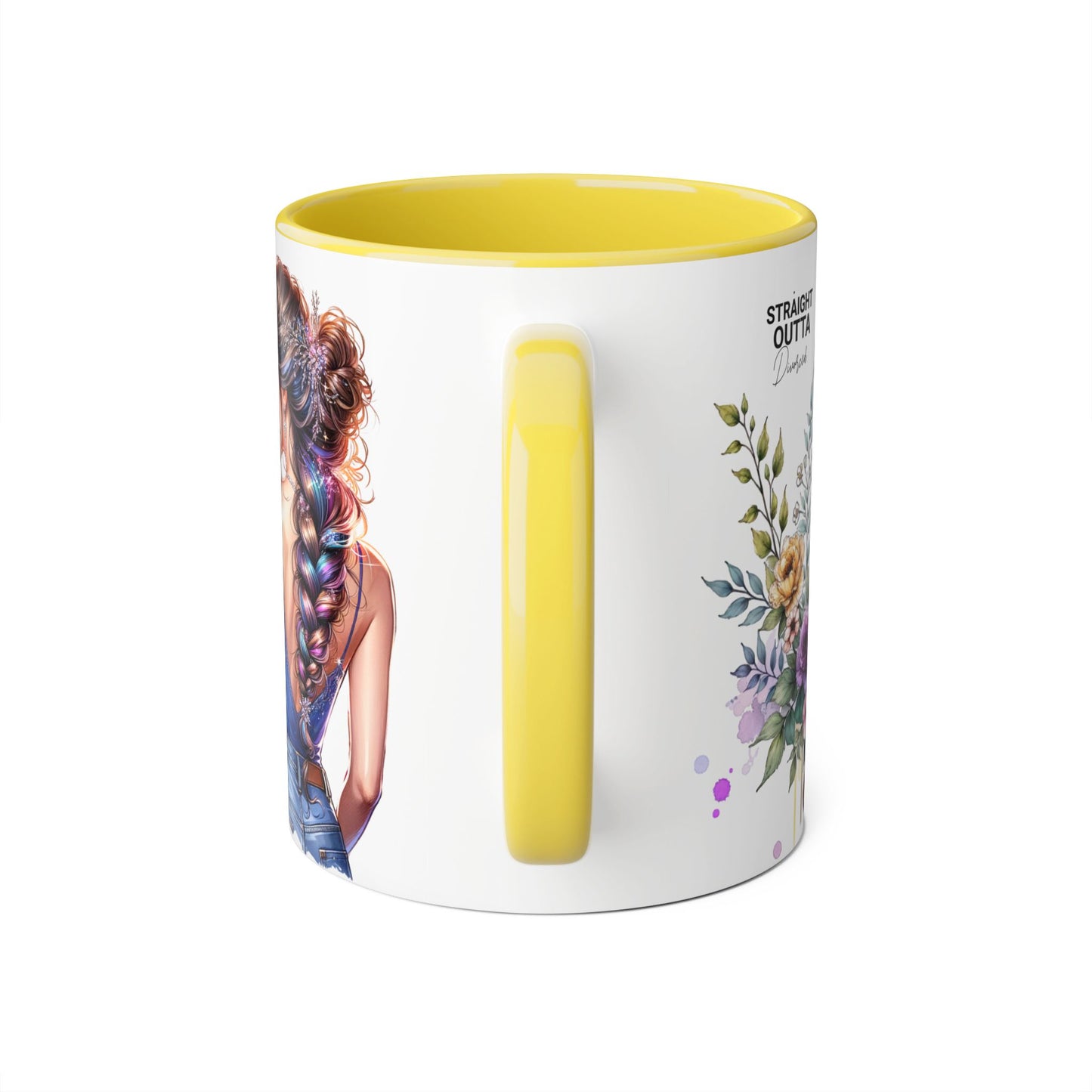 Straight Outta Divorced Humoristic Floral Art Coffee Mug, Gift for Her, Unique Coffee Cups, Floral Mugs for Any Occasion