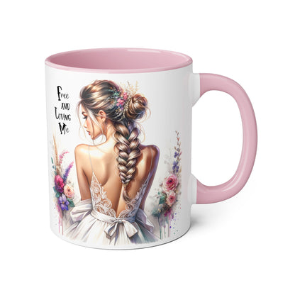 Bohemian Accent Mug with Floral Design | Free and Loving Me | Perfect Gift for Her, Wedding, or Everyday Use