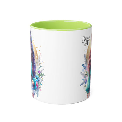 Divorced AF Accent Mug | Inspirational Coffee Cup, Gift for Divorcee, Self-Care, Empowering Drinkware